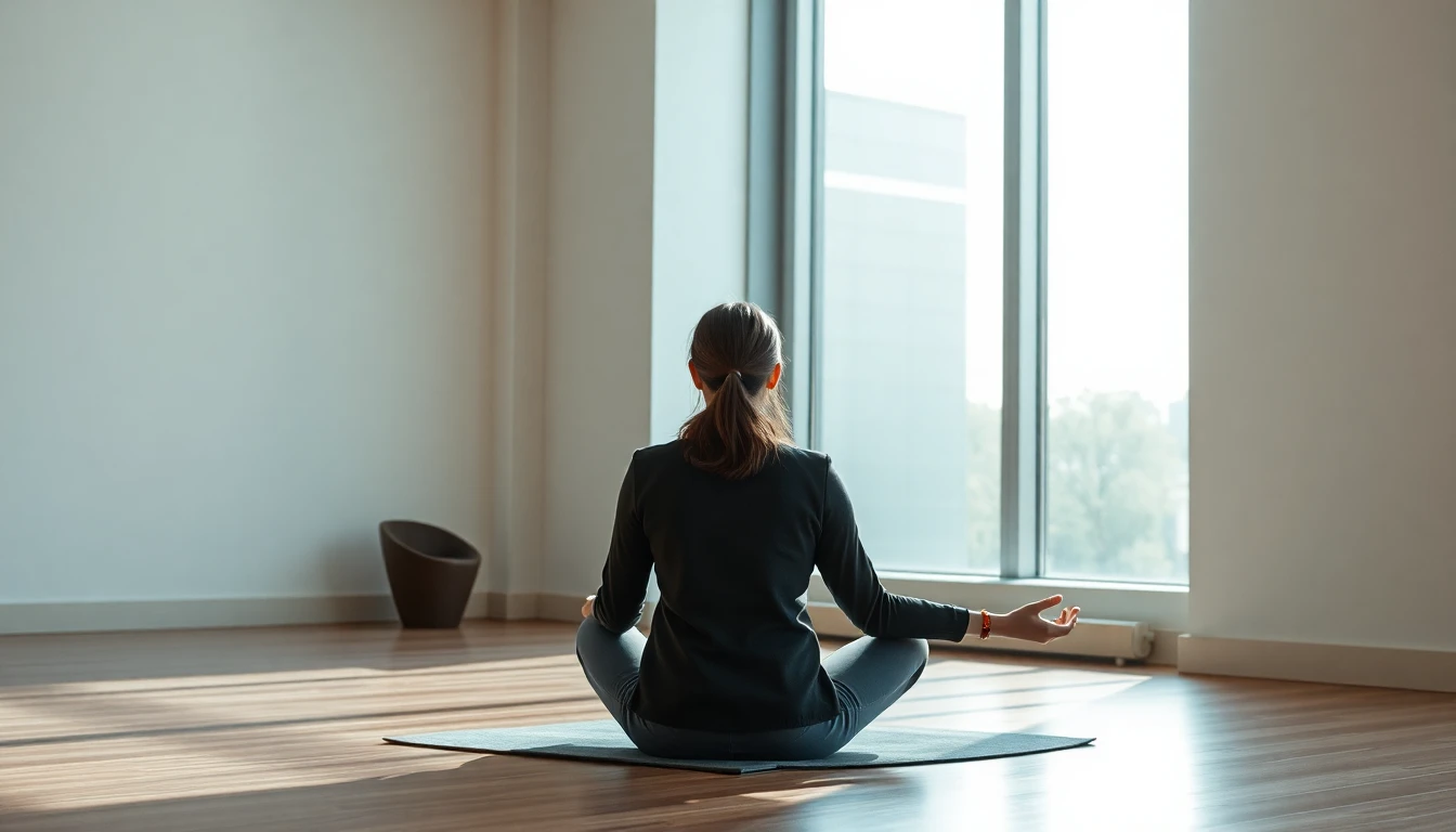 Person meditiert in ruhiger Umgebung